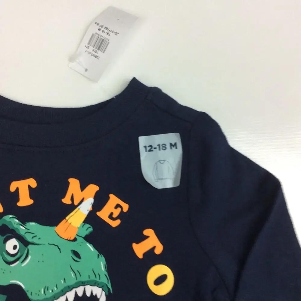 Old Navy Kids Long Sleeve Halloween Theme Tee Sz 12-18 M